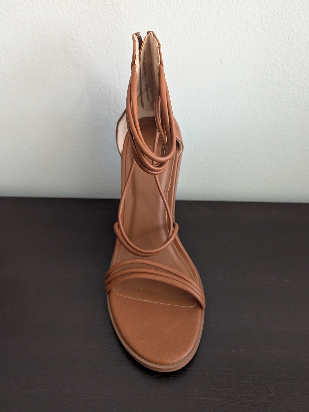 Forever 21 Women's Strappy Ankle-Tie Sandal - Brown